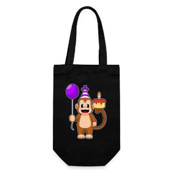 Monkey Birthday Balloon - Gift Bag for Bottles - black - Front
