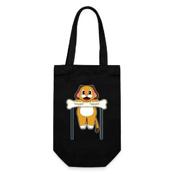 Dog Bodybuilder Pull-ups Bodybuilding - Gift Bag for Bottles - black - Front