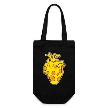 Cœur de fromage - Sac à bouteille - noir - Devant