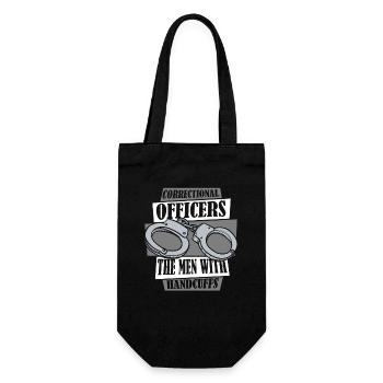 The Men With Handcuffs Police Officer Corrections - Gift Bag for Bottles - black - Front