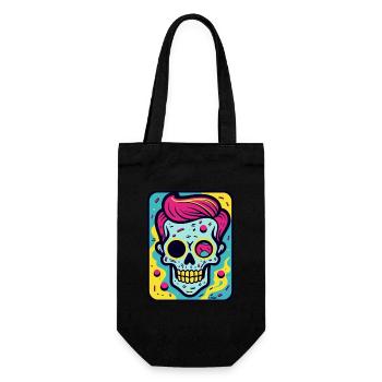 Drôle, Cool Pop Art Crâne Crâne - Sac à bouteille - noir - Devant