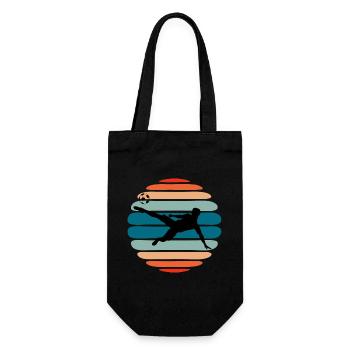 Soccer Goalkeeper Silhouette Retro - Gift Bag for Bottles - black - Front