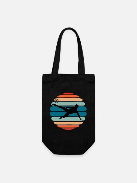 Fußball-Torwart Silhouette Retro - Geschenkbeutel für Flaschen - Schwarz