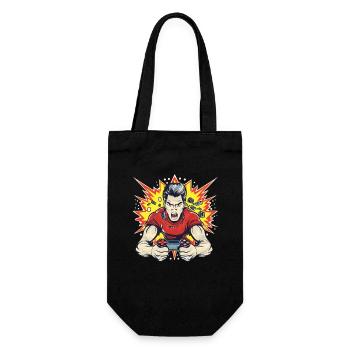 Style de dessin animé de joueur - Sac à bouteille - noir - Devant