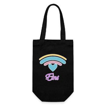 1. Geburtstag Regenbogen Baby Motiv - Geschenkbeutel für Flaschen - Schwarz - Vorne