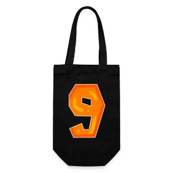Number 9 - Nine - 9 Motif Orange - Gift Bag for Bottles - black - Front