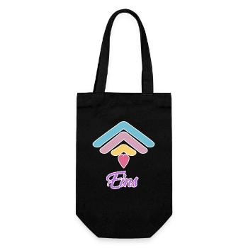 1. Geburtstag Regenbogen Baby Motiv - Geschenkbeutel für Flaschen - Schwarz - Vorne