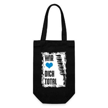 Rostock Fussball Wir lieben dich total Rostock - Geschenkbeutel für Flaschen - Schwarz - Vorne