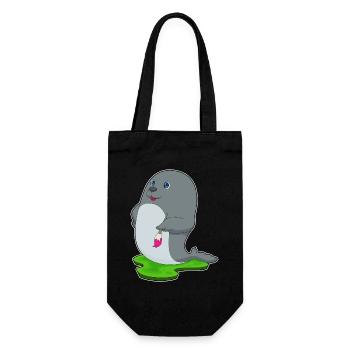 Seal Painter Brush Painting - Gift Bag for Bottles - black - Front