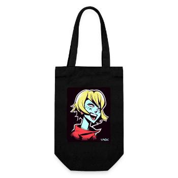 Cooles und glückliches Anime-Mädchen - Geschenkbeutel für Flaschen - Schwarz - Vorne