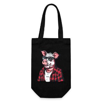 Cochon bûcheron - Sac à bouteille - noir - Devant