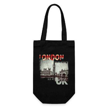 London UK Vintage - Geschenkbeutel für Flaschen - Schwarz - Vorne