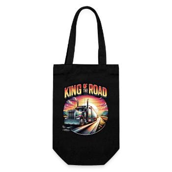 King of the Road - Truck Design. Truckers, truckers - Gift Bag for Bottles - black - Front