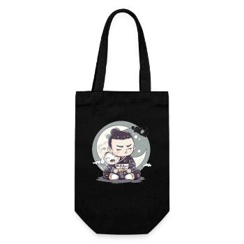Tired little sumo samurai with moon and stars - Gift Bag for Bottles - black - Front