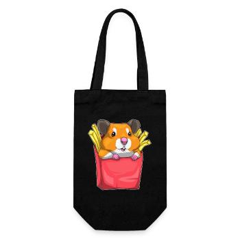 Frites de hamster - Sac à bouteille - noir - Devant