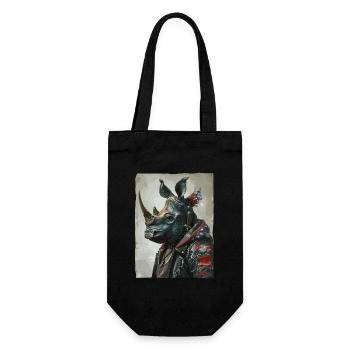 Patriotischer Punk-Nashorn - Geschenkbeutel für Flaschen - Schwarz - Vorne