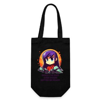 Fille d’anime en colère et drôle : mieux vaut être prêt - Sac à bouteille - noir - Devant