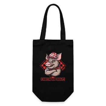 Check Yourself, Trucker Hat Pig - Gift Bag for Bottles - black - Front