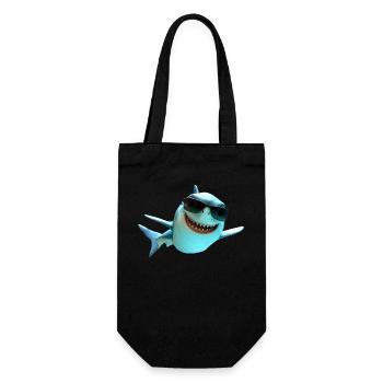 Hai Haifisch Tigerhai Grauhai Haie Weißer Hai - Geschenkbeutel für Flaschen - Schwarz - Vorne