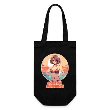 "Come on," says the sun girl - Gift Bag for Bottles - black - Front