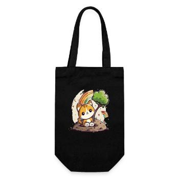 Chaton arc-en-ciel mignon - Sac à bouteille - noir - Devant