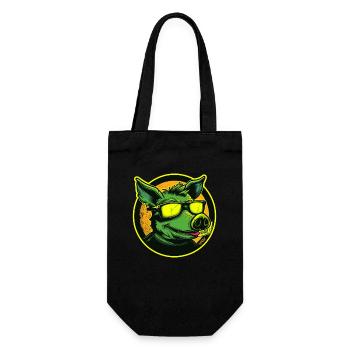 Green Cool Pig: All Poop - Gift Bag for Bottles - black - Front