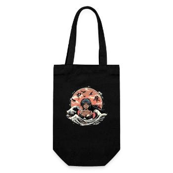 Girl in the waves - Gift Bag for Bottles - black - Front
