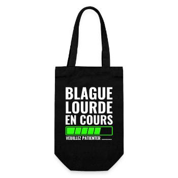 heavy joke in progress please wait - Gift Bag for Bottles - black - Front