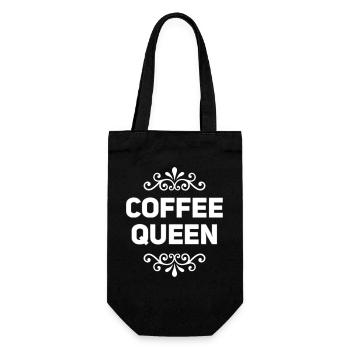 Coffee Queen saying - Gift Bag for Bottles - black - Front