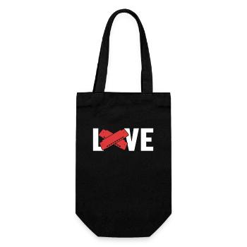 Love Mouth Harp Harmonist Harmonicist - Geschenkbeutel für Flaschen - Schwarz - Vorne