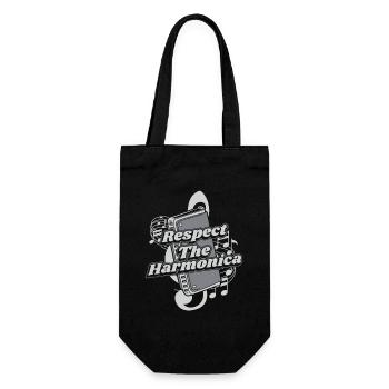 Respect The Harmonica Harmonist Harmonicist - Gift Bag for Bottles - black - Front