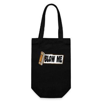 Blow Me Harmonist Harmonicist Mundharmonika Mundharmonika - Geschenkbeutel für Flaschen - Schwarz - Vorne