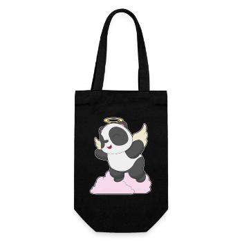 Ailes d’ange de panda - Sac à bouteille - noir - Devant