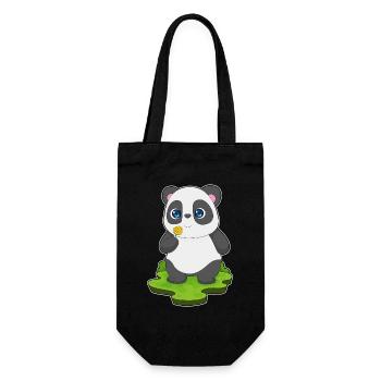 Panda Lutscher - Geschenkbeutel für Flaschen - Schwarz - Vorne