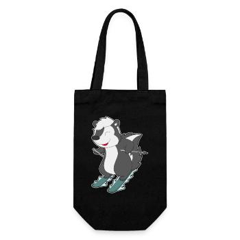 Stinktier Skifahrer Ski - Geschenkbeutel für Flaschen - Schwarz - Vorne