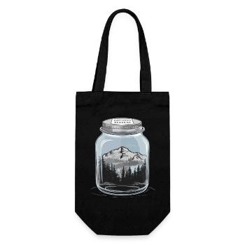 Captured Memories - Berglandschaft im Glas - Geschenkbeutel für Flaschen - Schwarz - Vorne