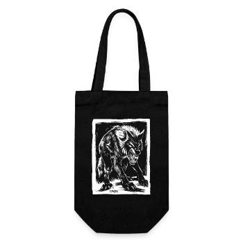 Evil Horror Werewolf or Wolf - Gift Bag for Bottles - black - Front