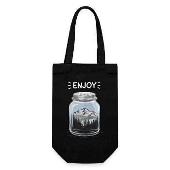 Enjoy Outdoor Nature Landscape in a Glass - Gift Bag for Bottles - black - Front