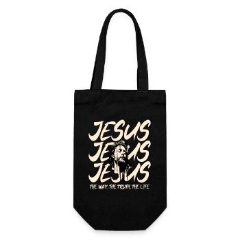 Jesus mit Dornenkrone Motiv - Geschenkbeutel für Flaschen - Schwarz - Vorne