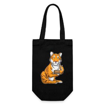 Tiger Kuchen - Geschenkbeutel für Flaschen - Schwarz - Vorne