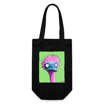 Lustig seltsamer rosa-blauer Strauß - Geschenkbeutel für Flaschen - Schwarz - Vorne