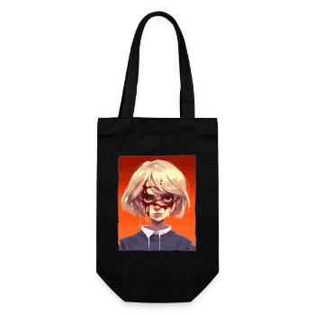 Creepy girl - Gift Bag for Bottles - black - Front