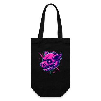 Pink Cyber Pig Punk - Gift Bag for Bottles - black - Front