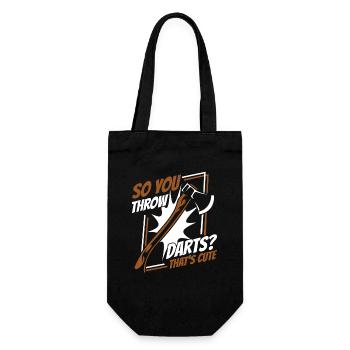 Alors tu lances des fléchettes, c'est un jeu de lancer de hache mignon - Sac à bouteille - noir - Devant