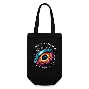 Wormhole Abbreviation Astrophysics Time Travel Spacetime - Gift Bag for Bottles - black - Front