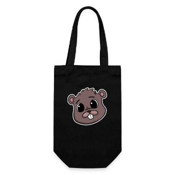 Tête de castor - Sac à bouteille - noir - Devant