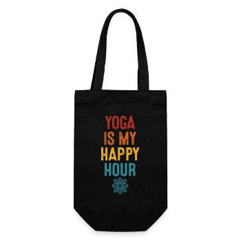 Yoga Is My Happy Hour Relaxation Mandala Chakra - Gift Bag for Bottles - black - Front