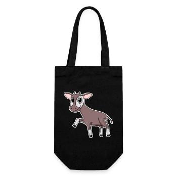 Okapi forest giraffe motif - Gift Bag for Bottles - black - Front