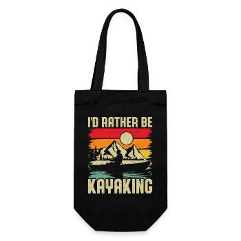 Kayaking Sunset Mountain Scene - Gift Bag for Bottles - black - Front