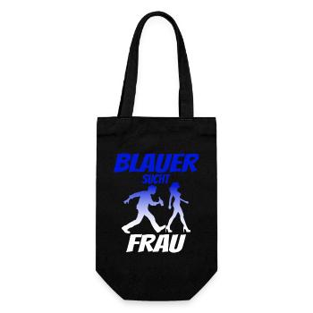 Blauer Sucht Frau - Geschenkbeutel für Flaschen - Schwarz - Vorne
